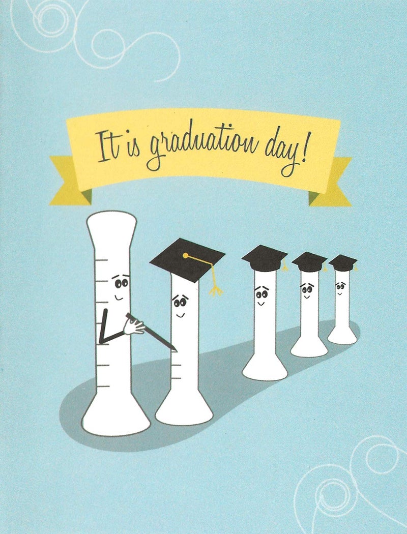 Nerdy Words Graduated Cylinder Science Graduation Card (4.25" X 5.5") (1 Card) - Image 1